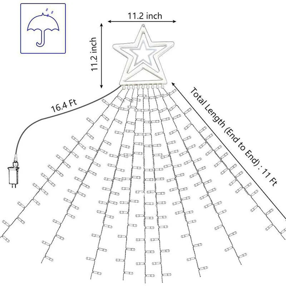 LED String Lights Waterfall Meteor Lights Christmas Lights Wedding Garden Christmas Decoration Outdoor Holiday Decoration