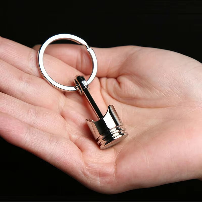 Car Engine Piston Style Keychain Key Ring Creative Metal Piston Model Keyring Keyfob Key Pendant Keychain Decor Car Accessories