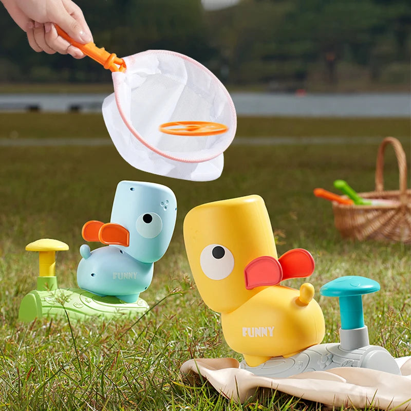 Outdoor Air Disc Launcher for Kids - Flying Disc Game for Toddlers and Family Backyard Fun