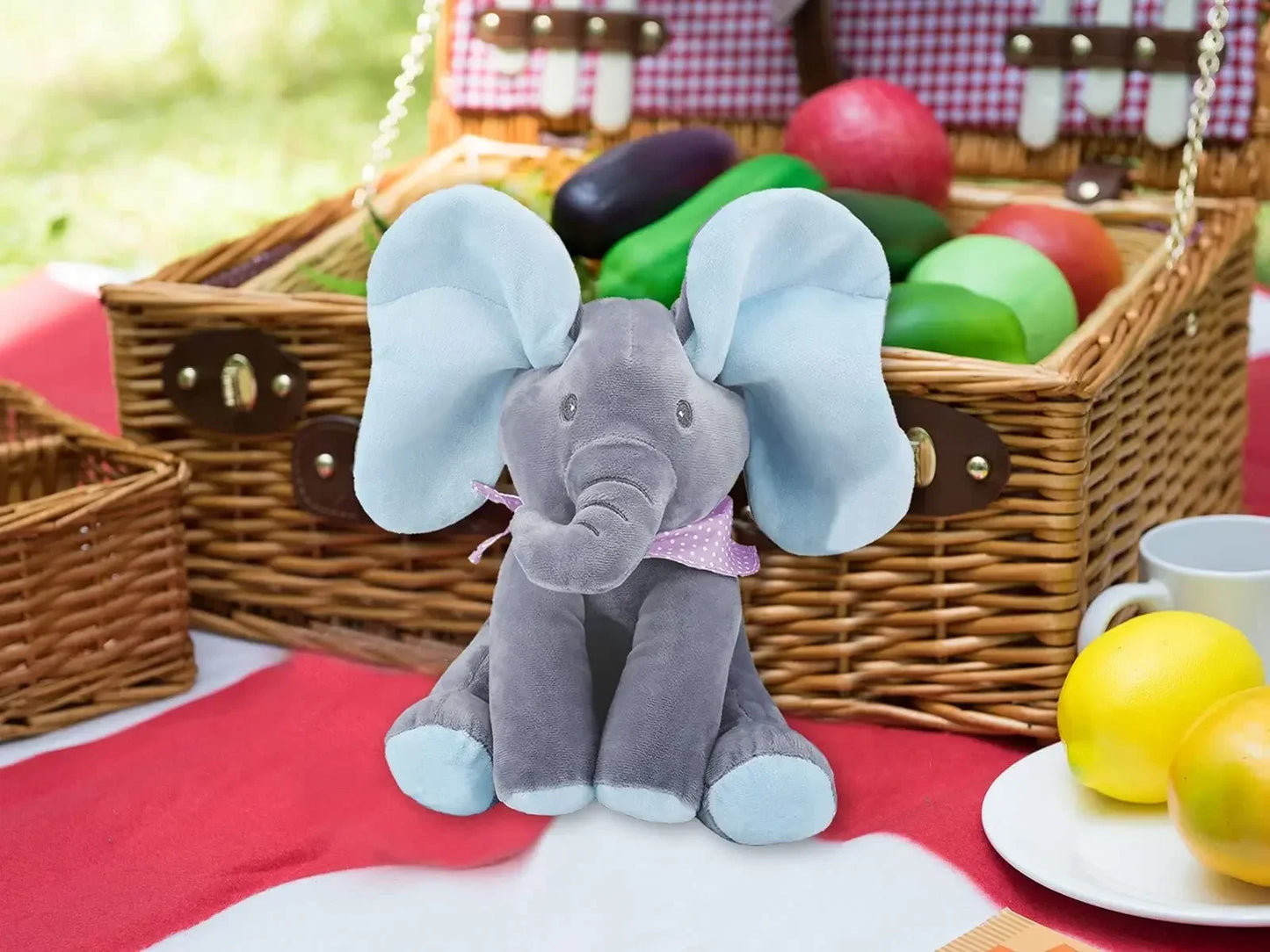Animated Plush Singing Elephant Toy with Moving Ears - Adorable Stuffed Animal for Babies
