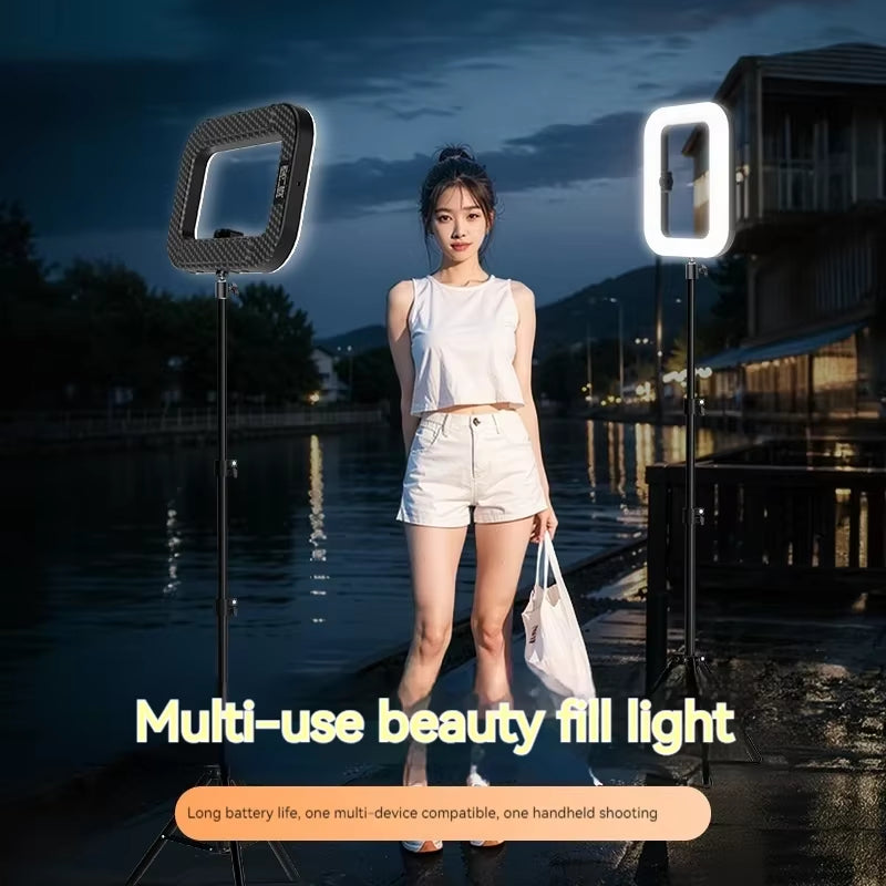 Rechargeable Handheld Ring LED Fill Light for Mobile Phone Live Broadcasting and Desktop Photography