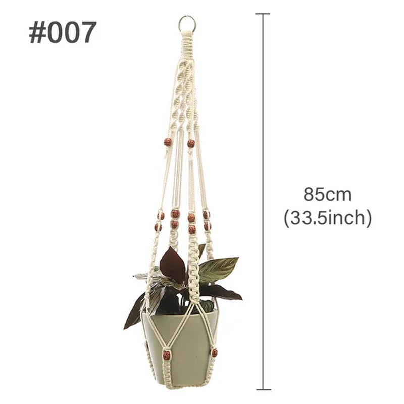 Macrame Hanging Planter - Decorative Wall Plant Holder and Flower Basket for Balcony Décor