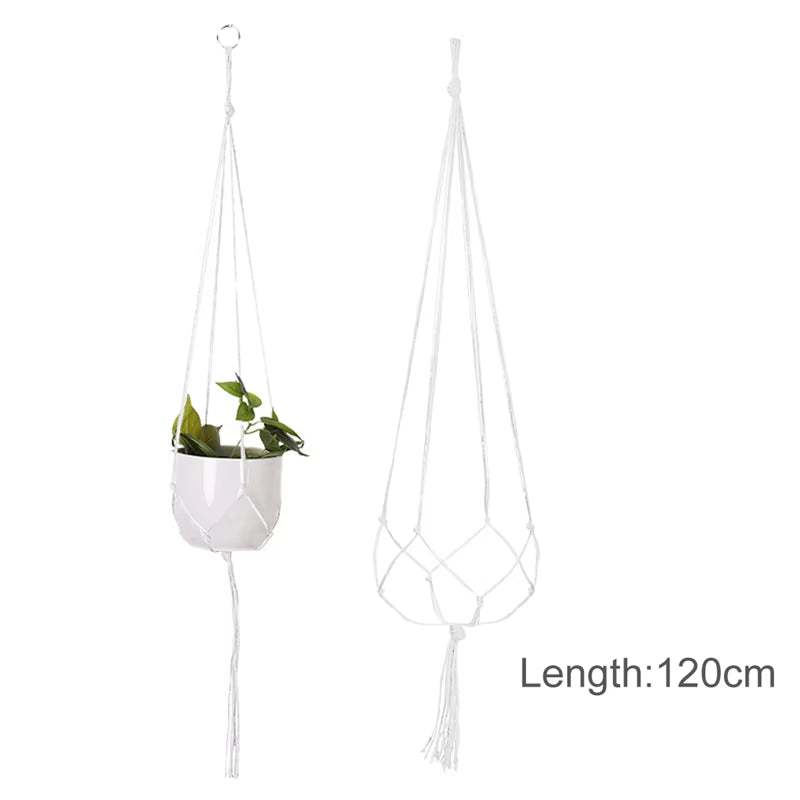 Macrame Hanging Planter - Decorative Wall Plant Holder and Flower Basket for Balcony Décor