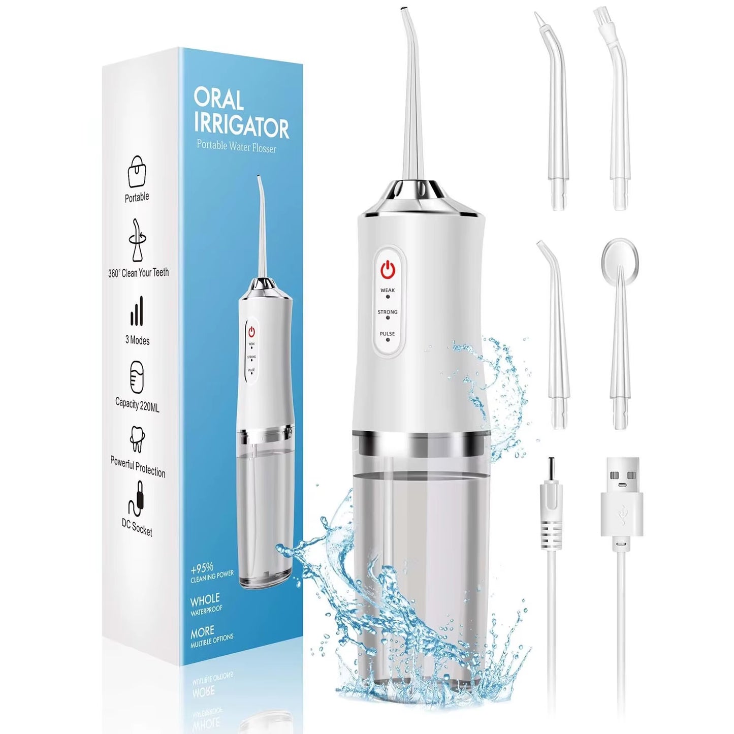 Advanced Waterproof Oral Irrigator with Ultrasound Technology for Effective Dental Care