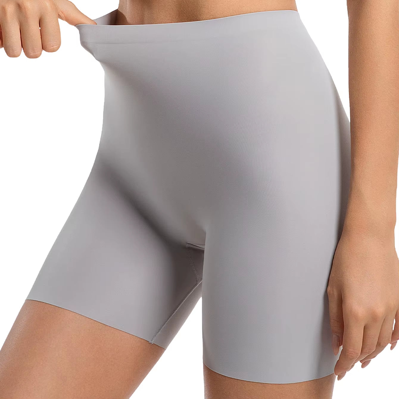 Seamless High-Waist Tummy Control Boyshorts for Women - Ice Silk Hip Lift Underwear