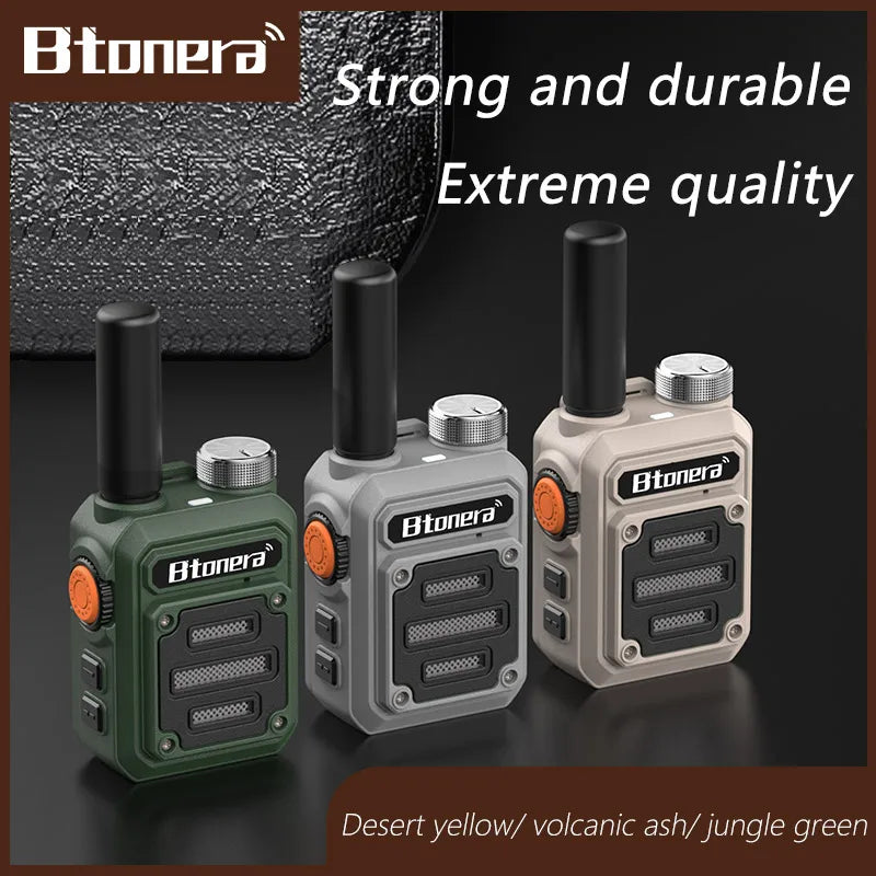 BT-330 Mini PMR 446 Two-Way Radio Walkie Talkie with USB Port - Portable Dual PTT Communication Device for Hunting and Cafés