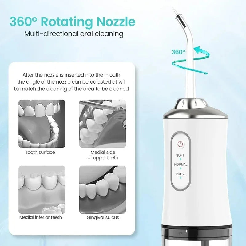 Advanced Waterproof Oral Irrigator with Ultrasound Technology for Effective Dental Care