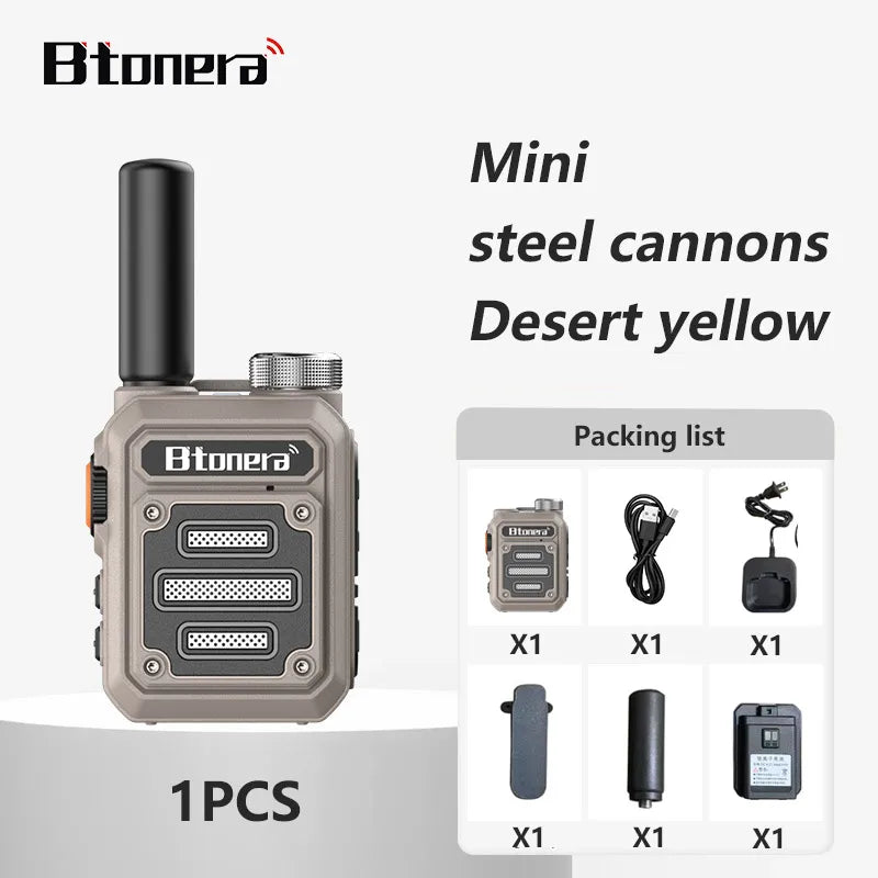 BT-330 Mini PMR 446 Two-Way Radio Walkie Talkie with USB Port - Portable Dual PTT Communication Device for Hunting and Cafés