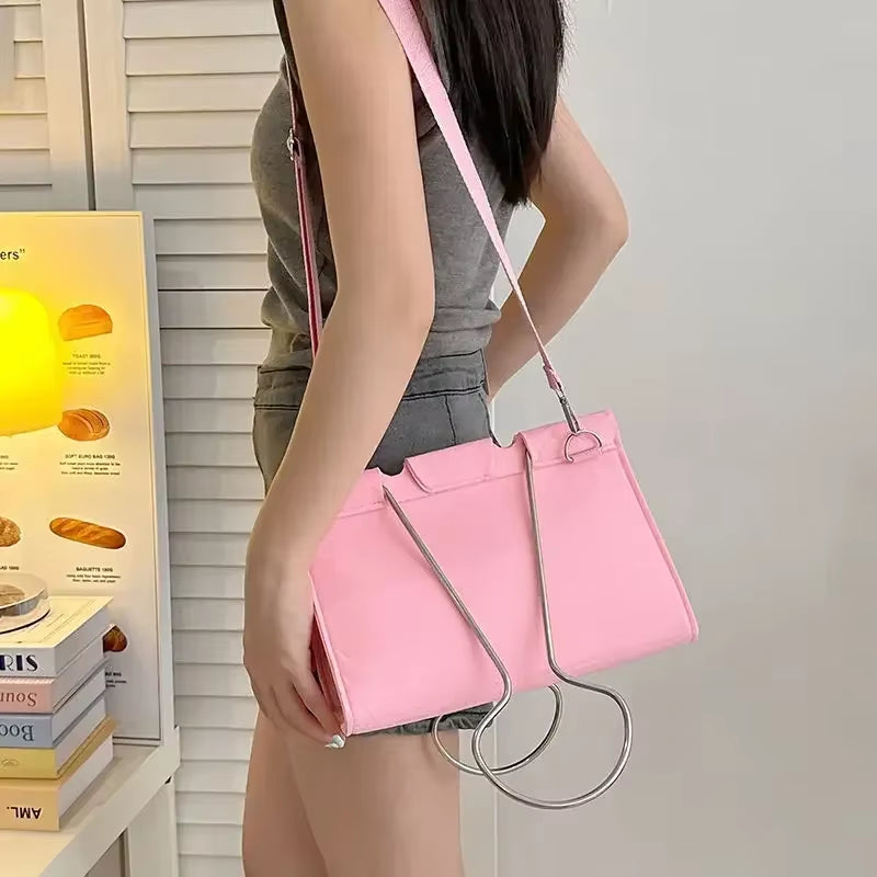 2024 Women's High-Capacity Felt Shoulder Bag - Fashionable Handbag for Office Use