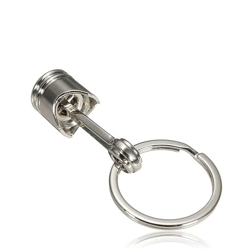 Car Engine Piston Style Keychain Key Ring Creative Metal Piston Model Keyring Keyfob Key Pendant Keychain Decor Car Accessories