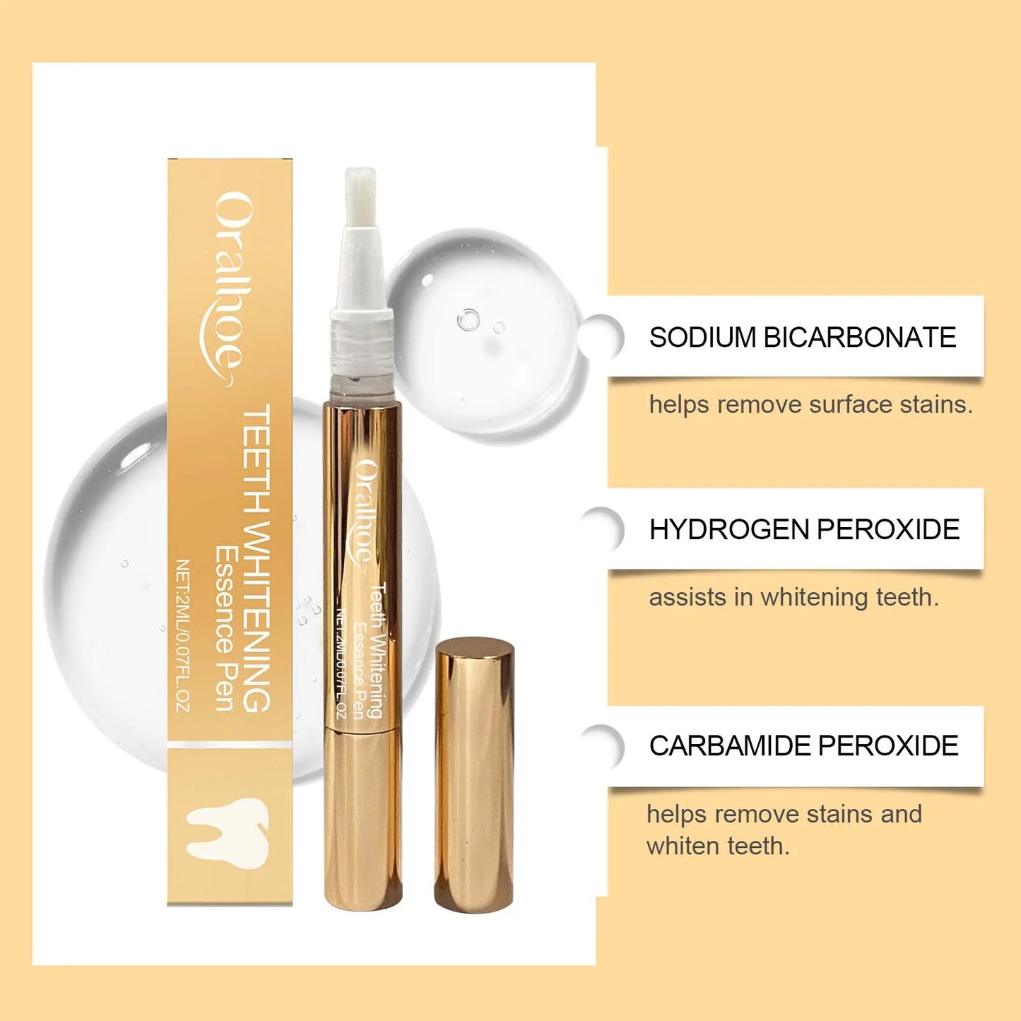Teeth Whitening Essence Pen for Plaque and Tartar Removal, Dental Hygiene Maintenance, and Fresh Breath Preservation