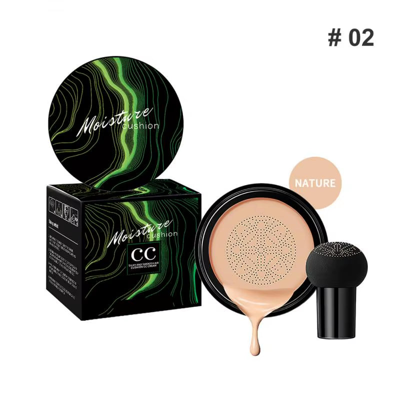Mushroom Head Air Cushion CC Cream - Natural Moisturizing Foundation and Concealer for Oil-Control and Whitening