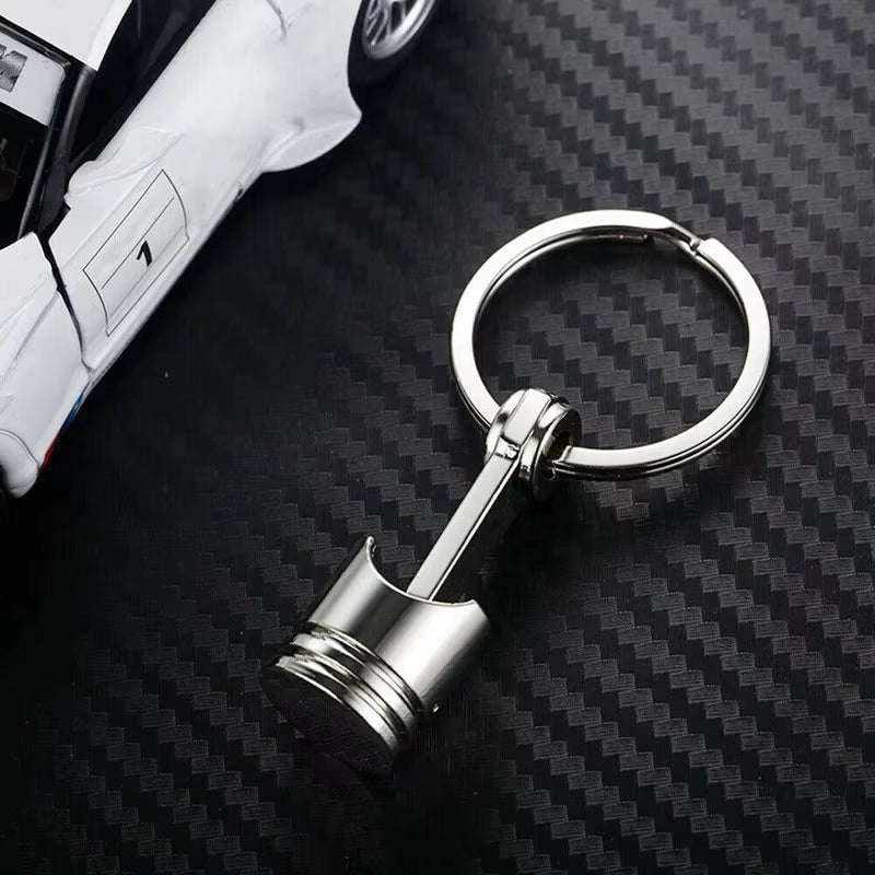 Car Engine Piston Style Keychain Key Ring Creative Metal Piston Model Keyring Keyfob Key Pendant Keychain Decor Car Accessories
