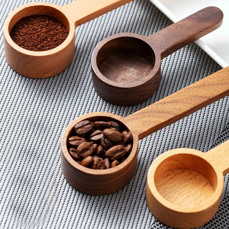 Black Walnut Wooden Dessert Spoon - Tableware for Coffee, Honey, Sugar, and Spice Measurement