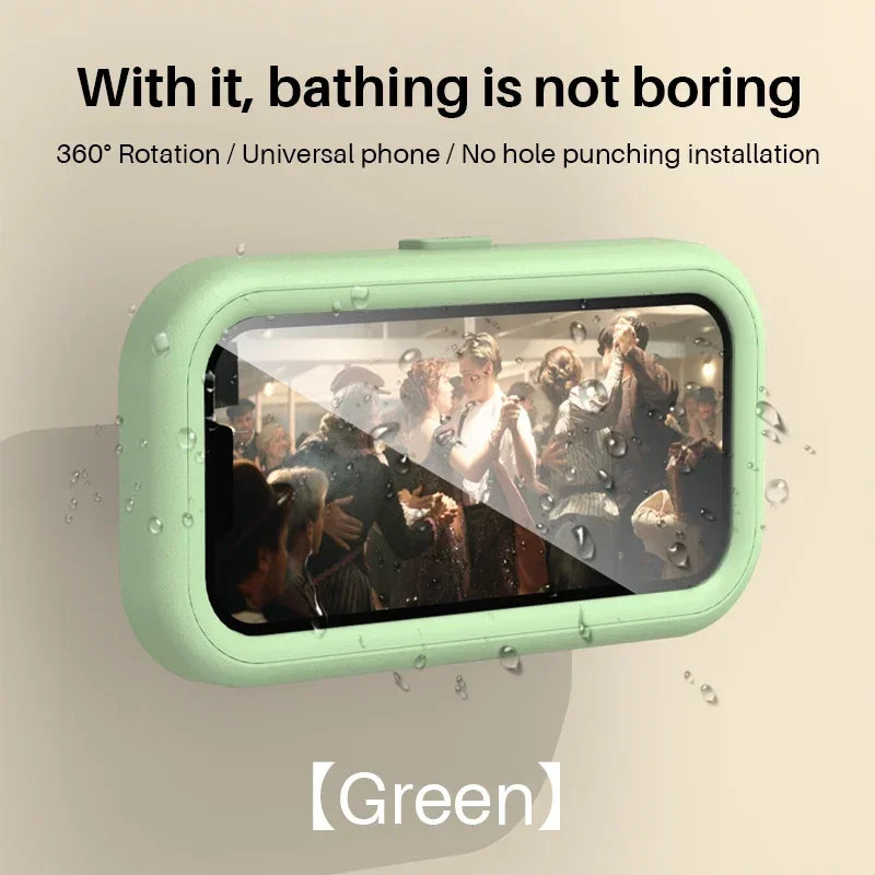 Adjustable Waterproof Wall-Mounted Cell Phone Holder for Shower and Bathroom Use - Compatible with All Smartphones