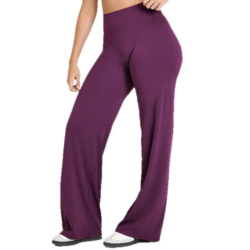 Ultra Soft Butter Fabric Women's Mid-Waist Straight-Leg Yoga Pants for Gym, Pilates, and Running