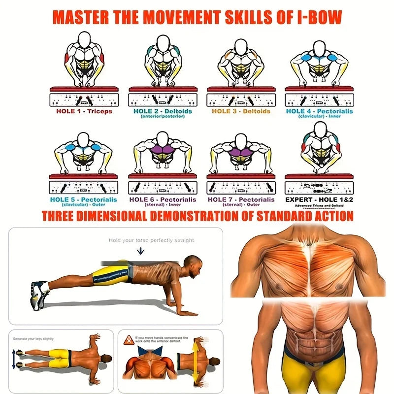 Portable Multifunctional Push-Up Board Set - Foldable Fitness Equipment for Comprehensive Chest, Abdomen, Arms, and Back Training