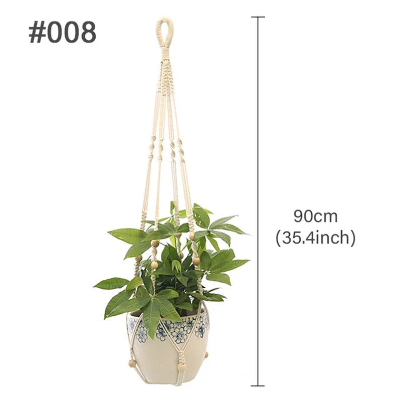 Macrame Hanging Planter - Decorative Wall Plant Holder and Flower Basket for Balcony Décor