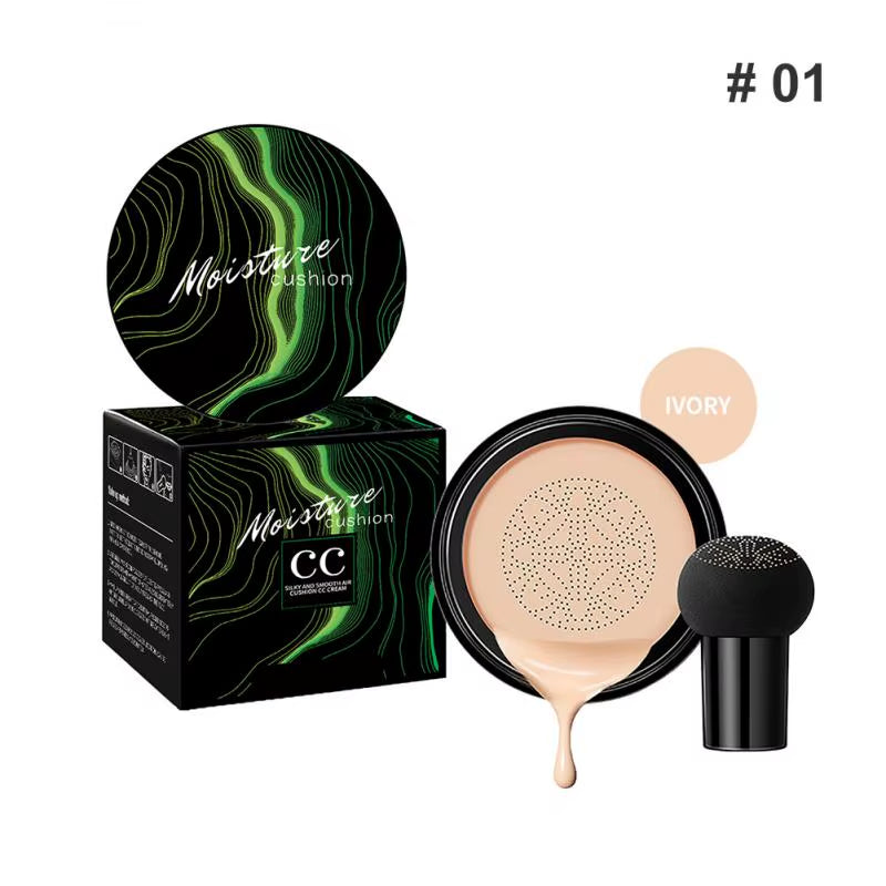 Mushroom Head Air Cushion CC Cream - Natural Moisturizing Foundation and Concealer for Oil-Control and Whitening