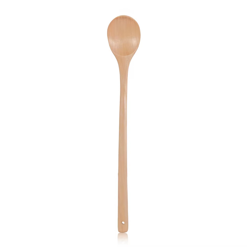 Natural Wooden Large Soup Ladle with Long Handle - Versatile Cooking Scoop for Ramen, Rice, and Catering Tableware