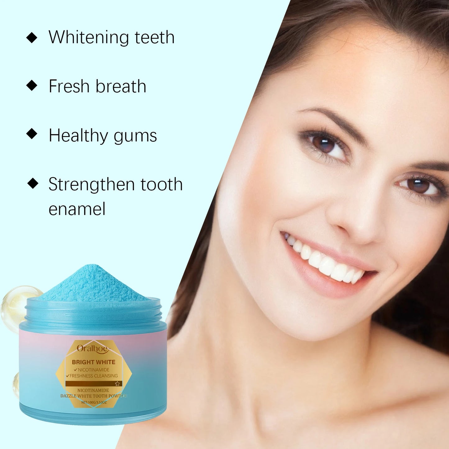 Niacinamide Toothpaste for Plaque Removal, Stain Reduction, Cavity Repair, and Breath Freshening with Lasting Whitening Effects