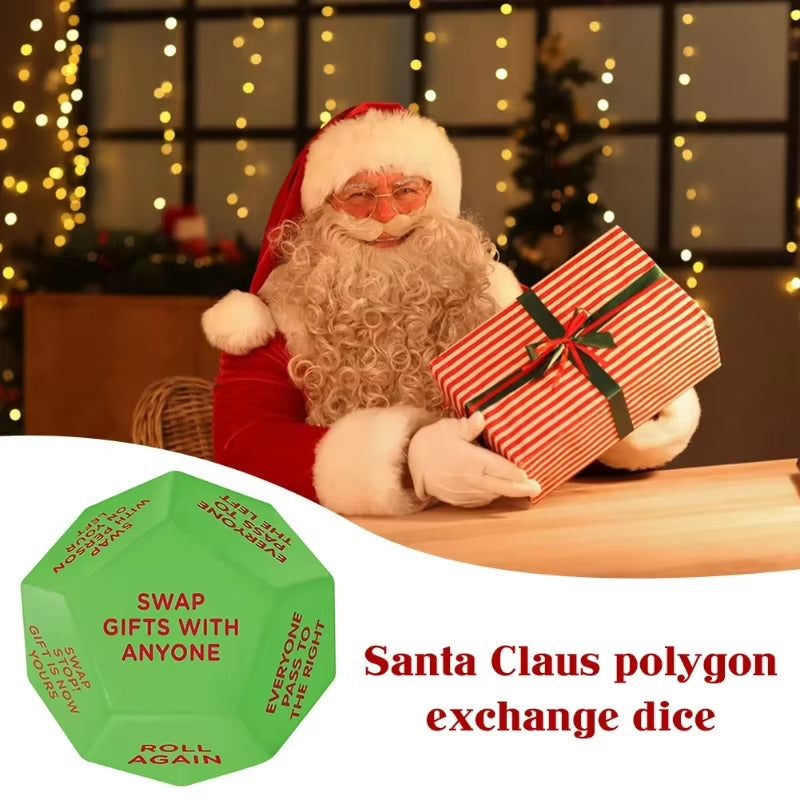 Christmas Exchange Dice for Santa Swap - Family Party Game Props and Creative Holiday Decor Gift