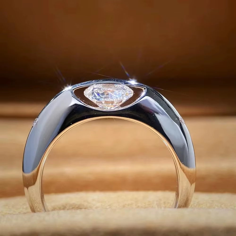 1 Carat Moissanite Solitaire Engagement Ring for Women in 925 Sterling Silver with Certification