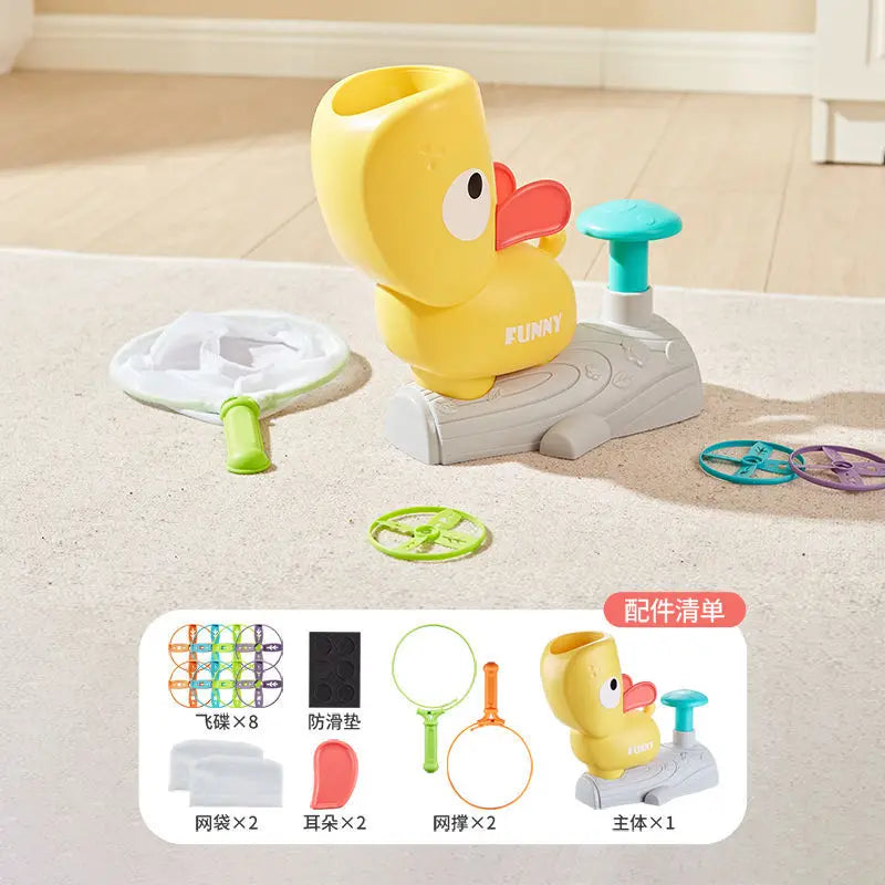 Outdoor Air Disc Launcher for Kids - Flying Disc Game for Toddlers and Family Backyard Fun