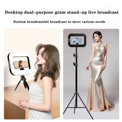 Rechargeable Handheld Ring LED Fill Light for Mobile Phone Live Broadcasting and Desktop Photography