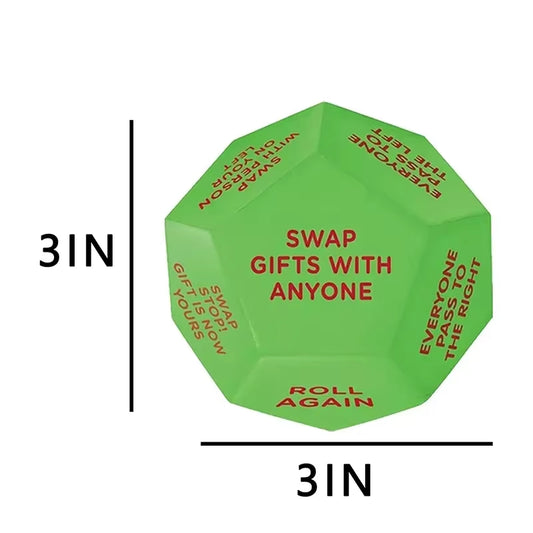 Christmas Exchange Dice for Santa Swap - Family Party Game Props and Creative Holiday Decor Gift