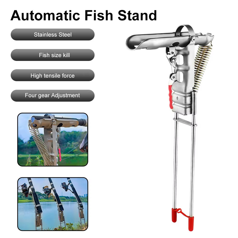 Automatic Folding Fishing Rod Holder for Lakes, Ponds, Rivers, and Streams