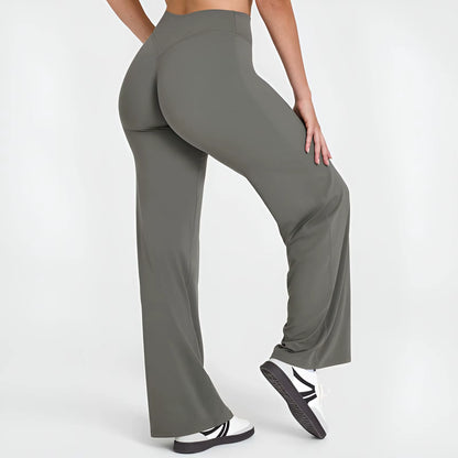 Ultra Soft Butter Fabric Women's Mid-Waist Straight-Leg Yoga Pants for Gym, Pilates, and Running