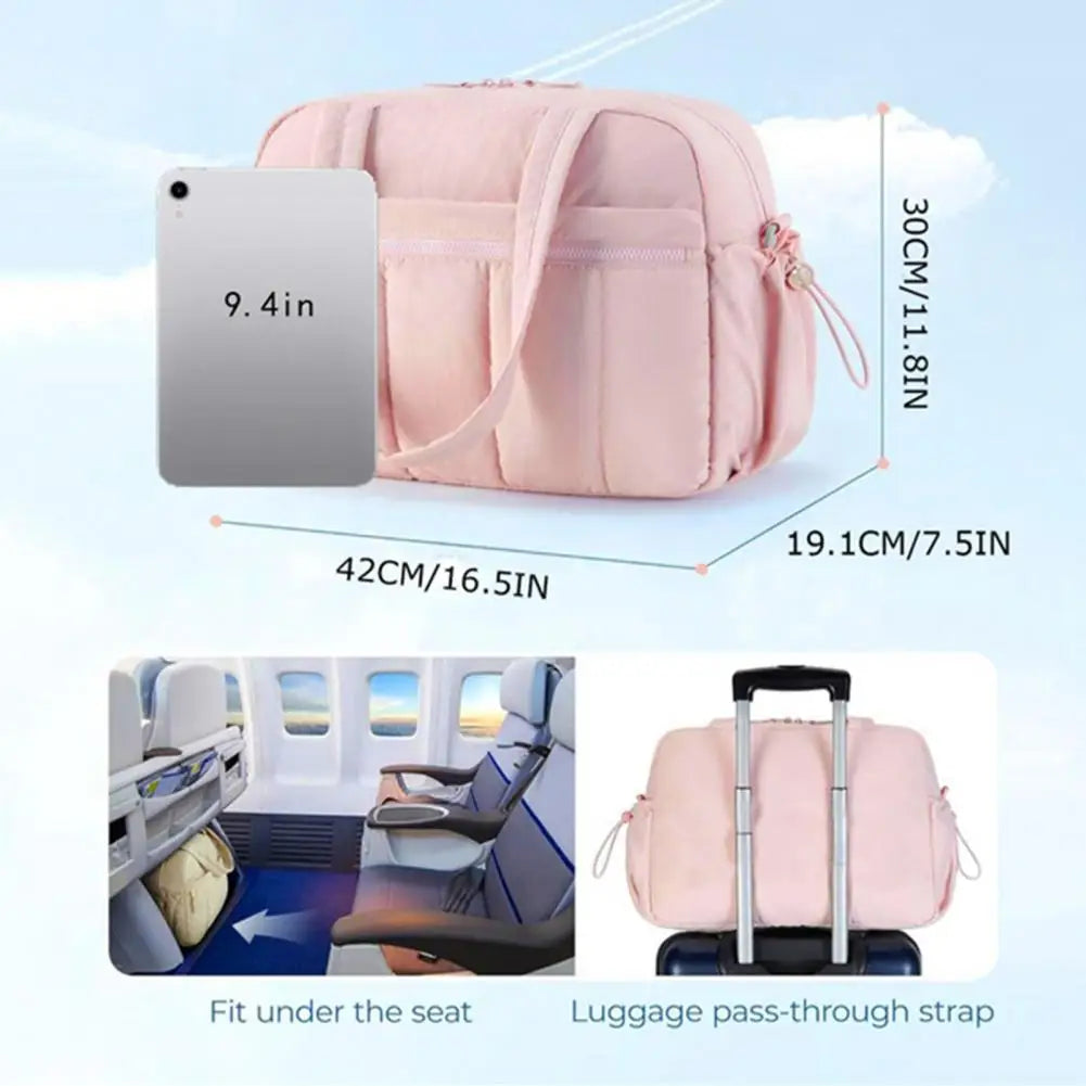 Travel Handbag with Spacious Waterproof PVC Compartment for Wet-Dry Separation, Gym Bag with Five External Pockets and Carry-On Design