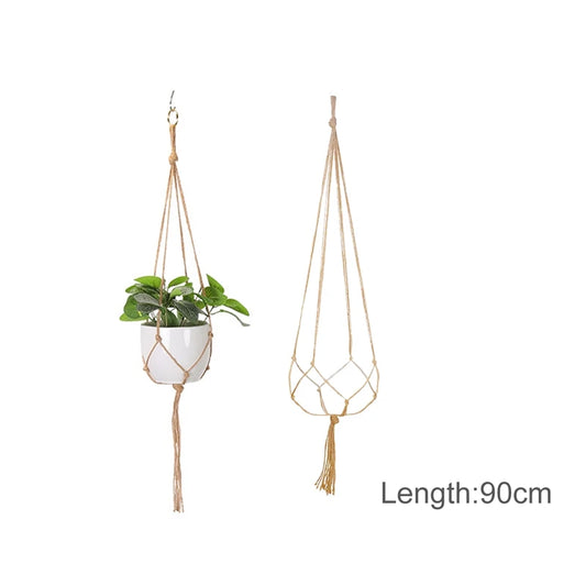 Macrame Hanging Planter - Decorative Wall Plant Holder and Flower Basket for Balcony Décor