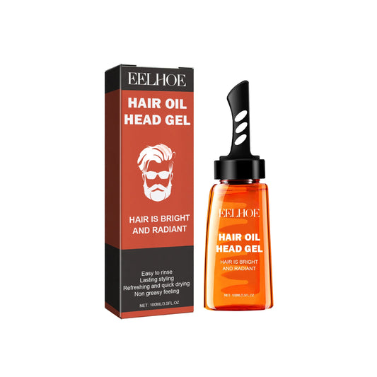 Men's Professional Hair Wax Gel with Tooth Comb - Long-Lasting Fluffy Styling Oil and Pomade