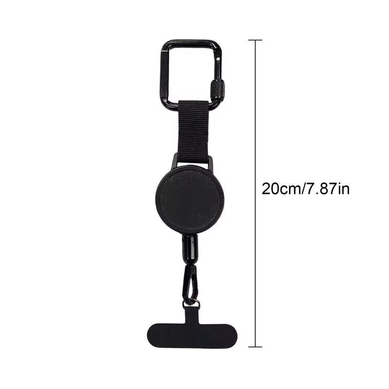 Retractable Anti-Theft Phone Lanyard with Carabiner - Secure Cellphone Strap for Hiking, Cycling, and Climbing