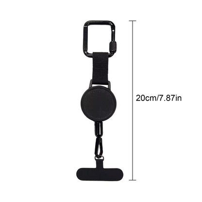 Retractable Anti-Theft Phone Lanyard with Carabiner - Secure Cellphone Strap for Hiking, Cycling, and Climbing