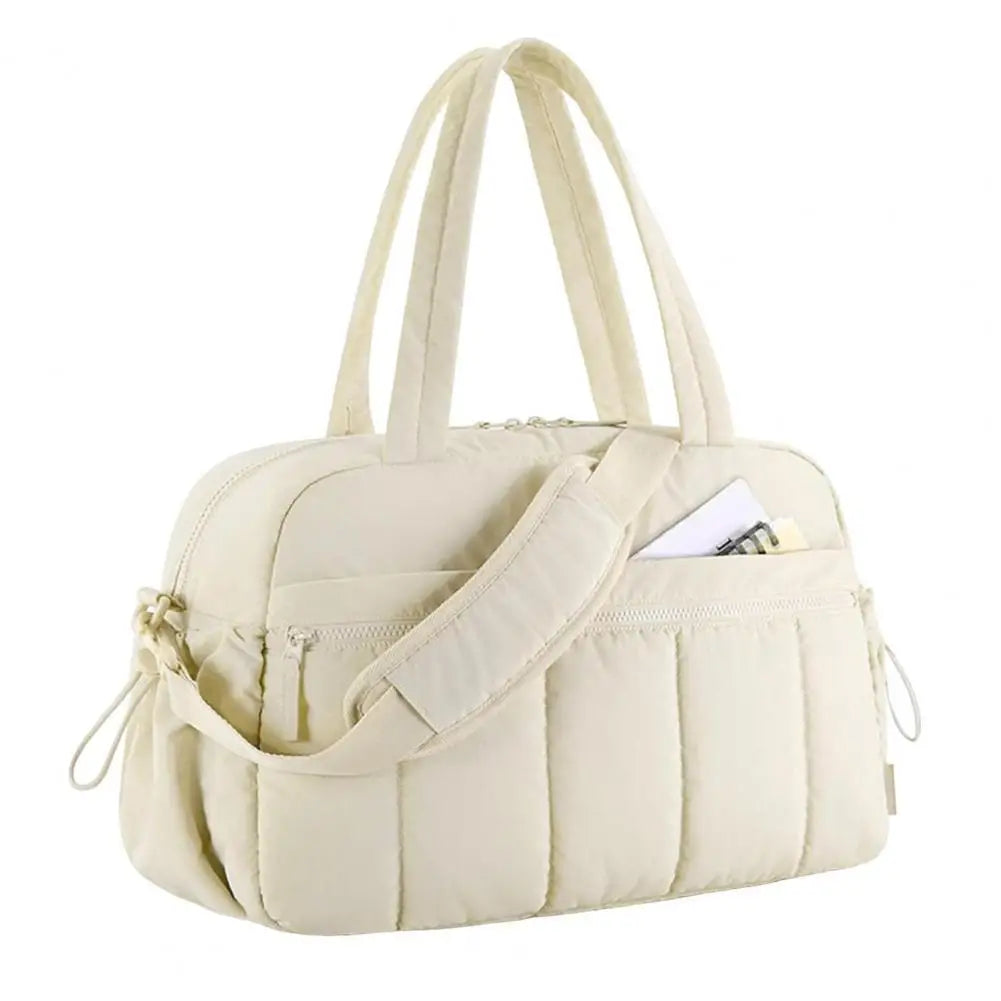 Travel Handbag with Spacious Waterproof PVC Compartment for Wet-Dry Separation, Gym Bag with Five External Pockets and Carry-On Design
