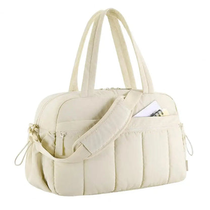 Travel Handbag with Spacious Waterproof PVC Compartment for Wet-Dry Separation, Gym Bag with Five External Pockets and Carry-On Design