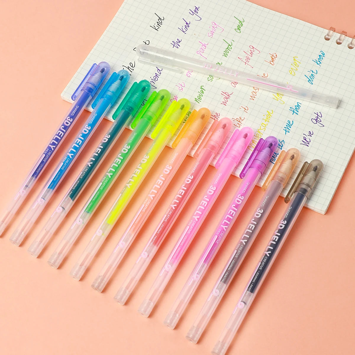 3D Jelly Highlighter Pens Set (6/12 Pcs) for Creative Art, DIY Projects, and Stationery Supplies for Students and Adults