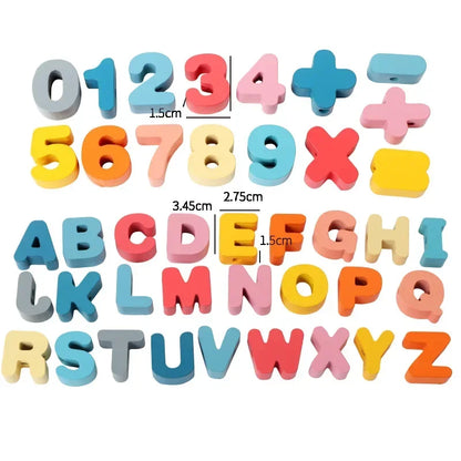 Montessori-Inspired Wooden Lacing Toy Set for Children - Includes Cartoon Animal, Fruit, Letter, and Number Beads for Creative Threading Activities