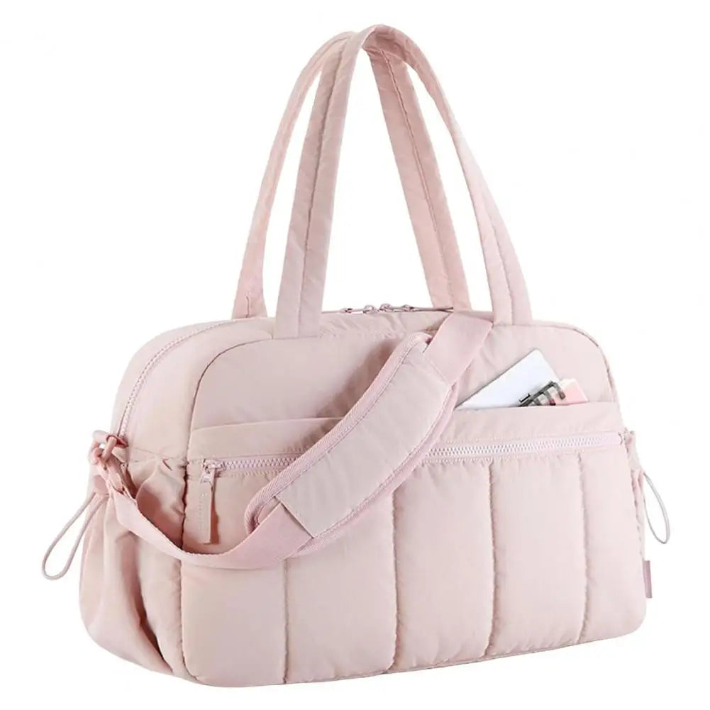 Travel Handbag with Spacious Waterproof PVC Compartment for Wet-Dry Separation, Gym Bag with Five External Pockets and Carry-On Design