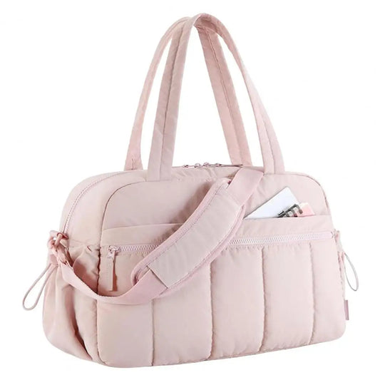 Travel Handbag with Spacious Waterproof PVC Compartment for Wet-Dry Separation, Gym Bag with Five External Pockets and Carry-On Design