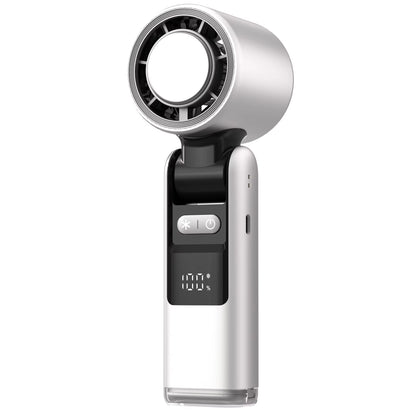 100 Turbos Chilled Ice Sensation Mini Turbo Speed Fan with USB Power and Digital Display for Outdoor Camping, Office, and Dorm Use