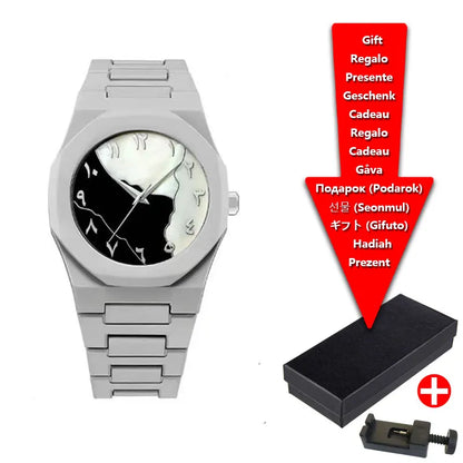 Classic Middle Eastern Arabic Numerals Blue Dial Quartz Watch for Men'S Casual Plastic Strap Women'S Waterproof Clock