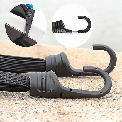 Helmet Rope Highly Elastic Luggage Binding Cord Motorcycles Strength Retractable Helmet Luggage Elastic Rope Strap with 2 Hooks