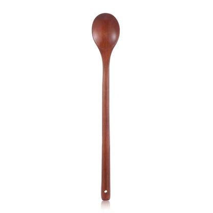Natural Wooden Large Soup Ladle with Long Handle - Versatile Cooking Scoop for Ramen, Rice, and Catering Tableware
