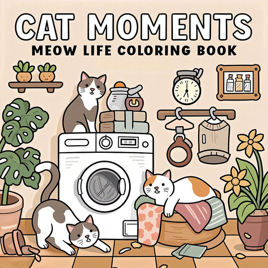 CAT MOMENTS: A Bold and Easy Patterns Coloring Book for Adults - Ideal Gift for Celebrations and Birthdays
