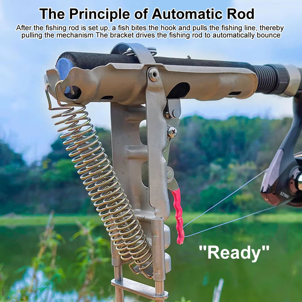Automatic Folding Fishing Rod Holder for Lakes, Ponds, Rivers, and Streams