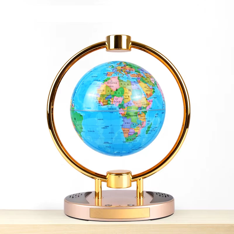 Innovative Bluetooth Speaker with Magnetic Suspension and Luminescent Rotating Globe - 6-Inch Decorative Gift